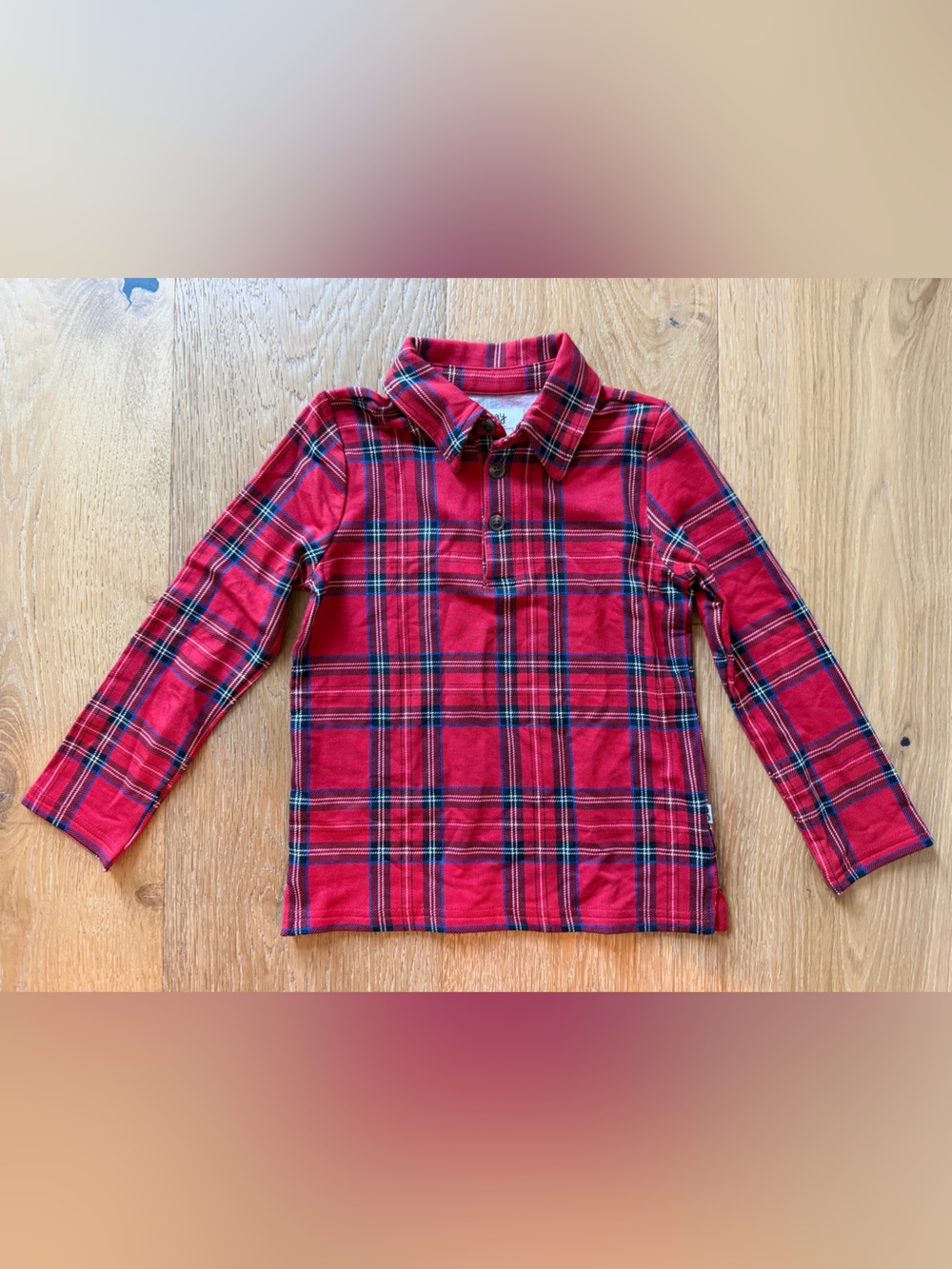 NWT Little Sleepies Play Plaid Polo Holiday Shirt 4T